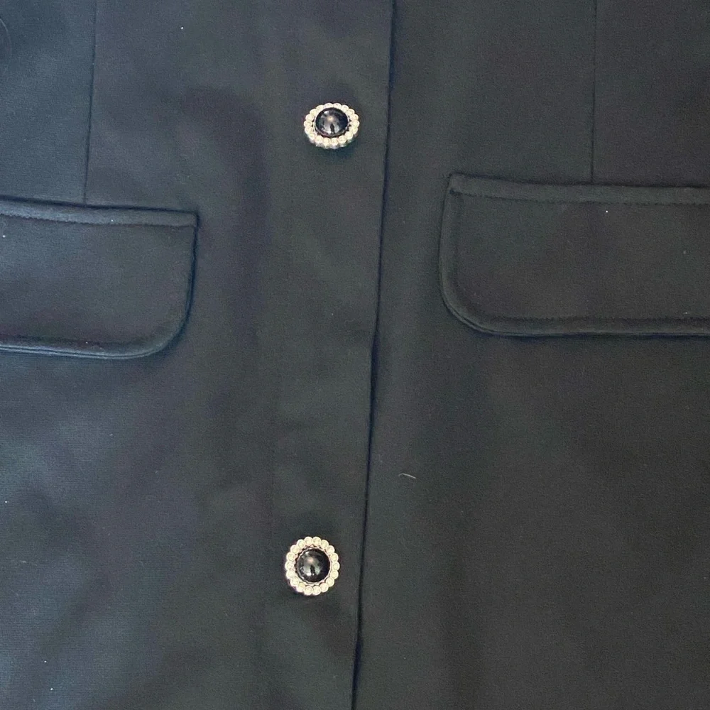 NWT ZARA LITTLE BLACK SLEEVELESS DRESS WITH JEWELED BUTTONS SIZE LARGE - Picture 3 of 6